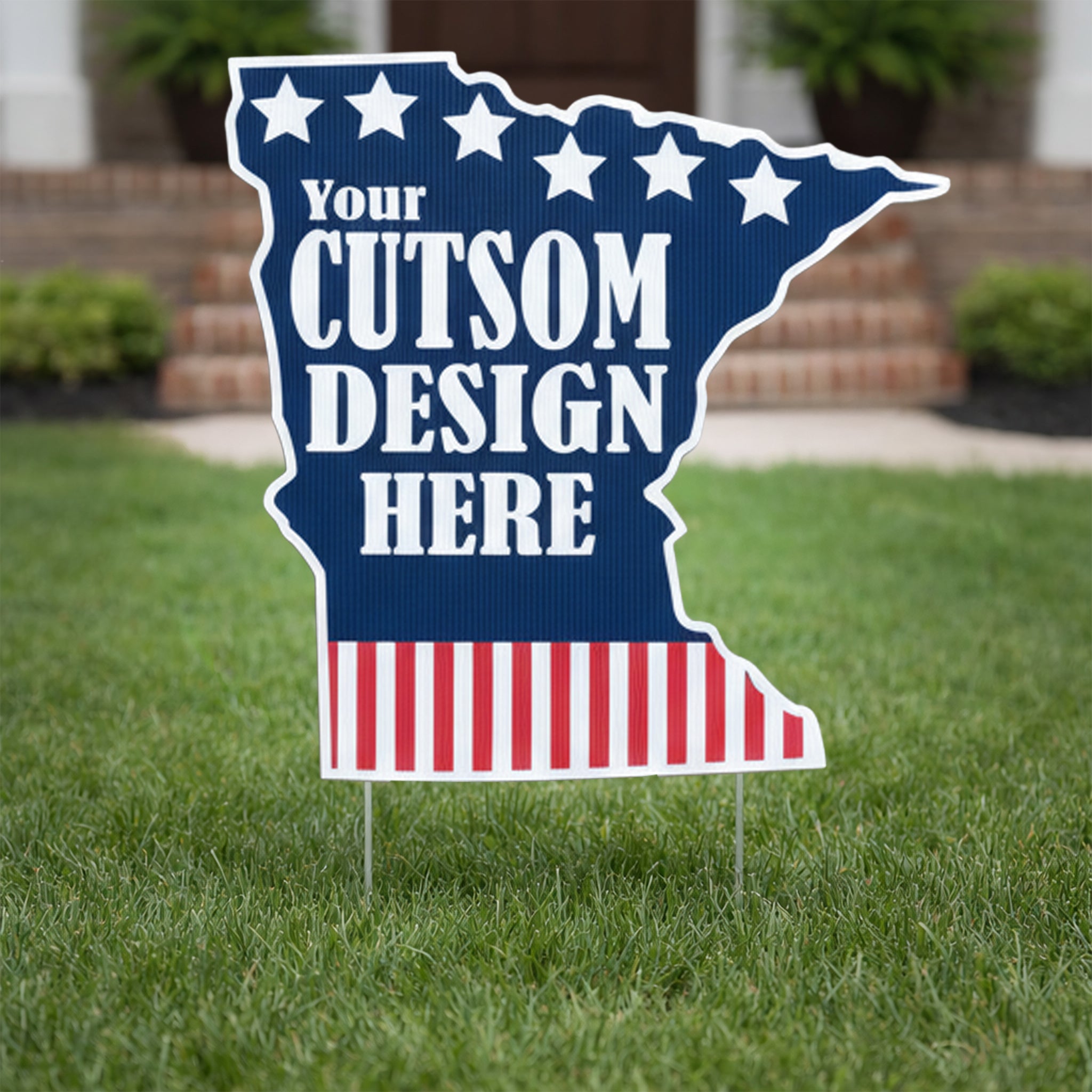 Custom 2'x2' Minnesota Shaped Yard Sign for Business & Campaigns ...