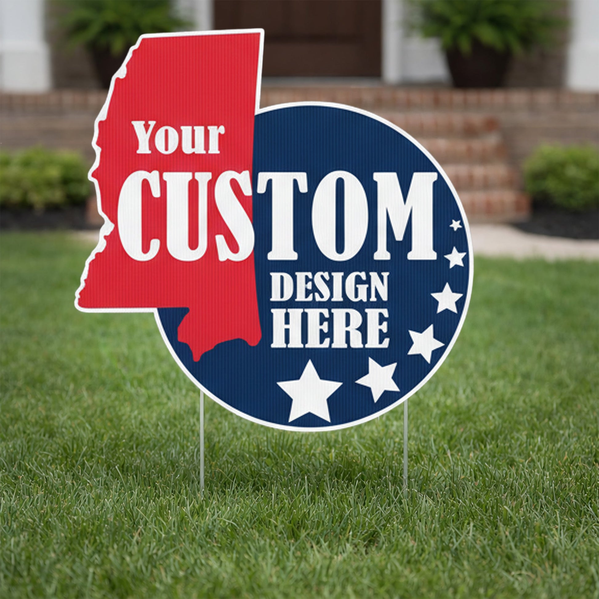 Custom - Mississippi - State Shaped Yard Sign