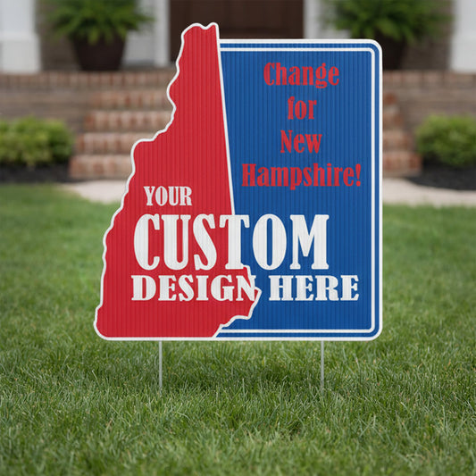 Custom - New Hampshire - State Shaped Yard Sign