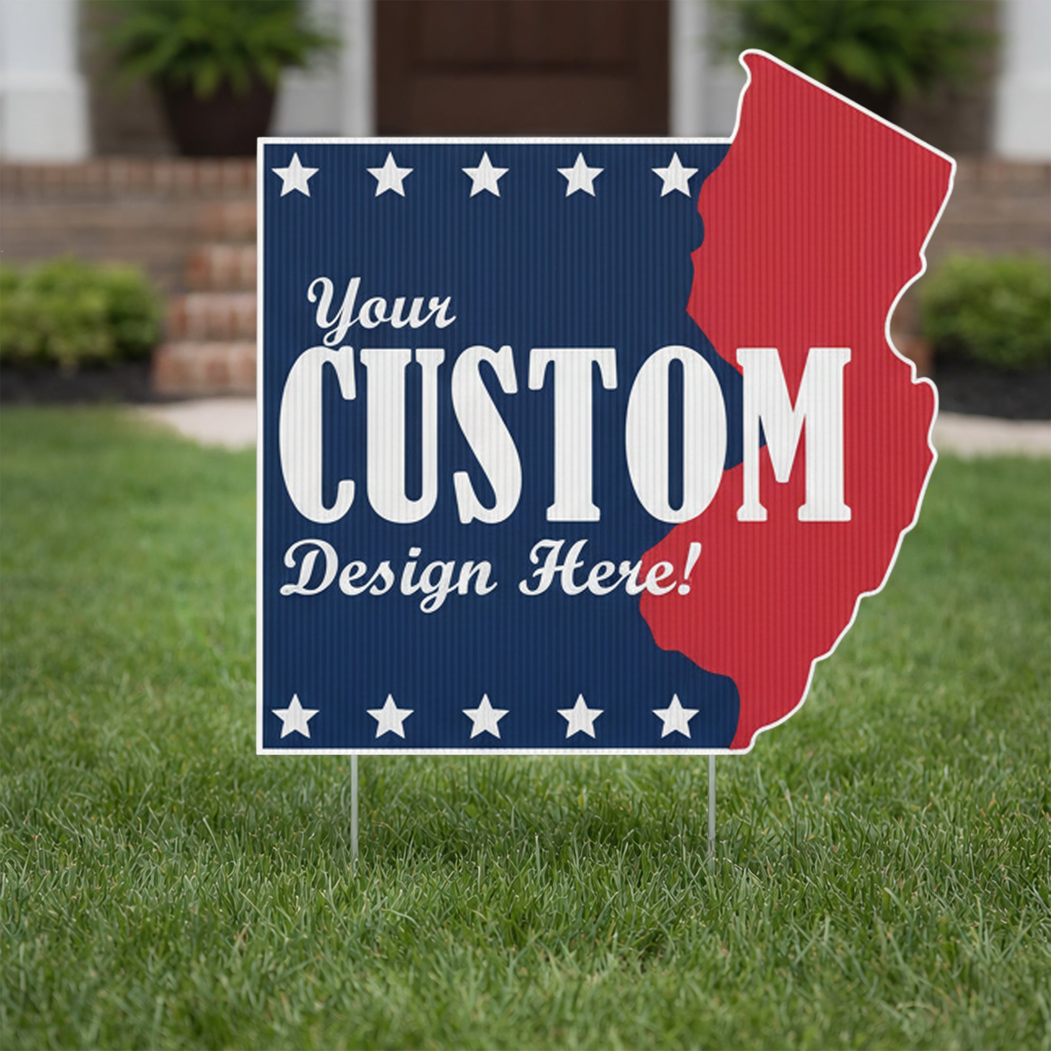 Custom 2'x2' New Jersey Shaped Yard Sign for Business & Campaigns ...