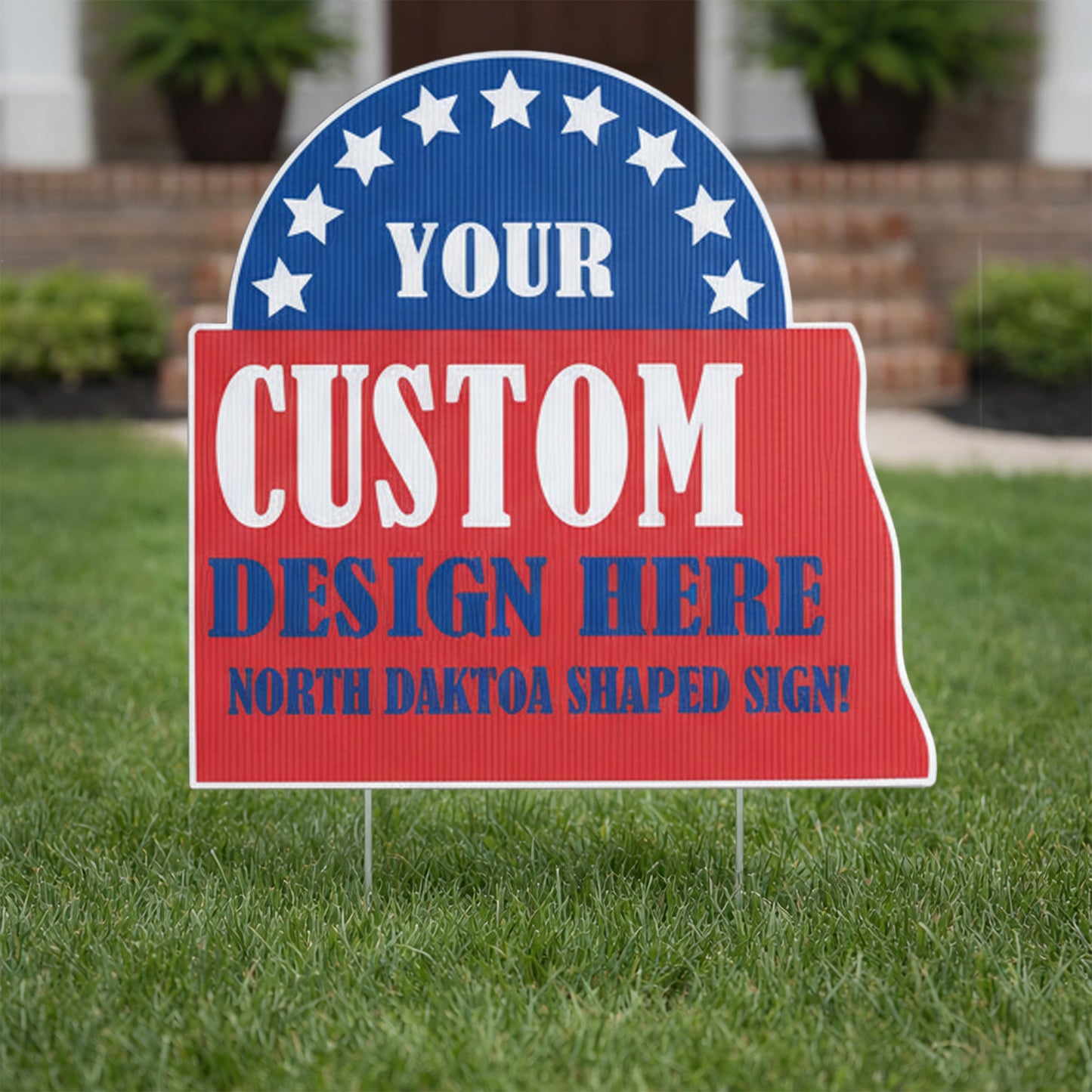 Custom - North Dakota - State Shaped Yard Sign