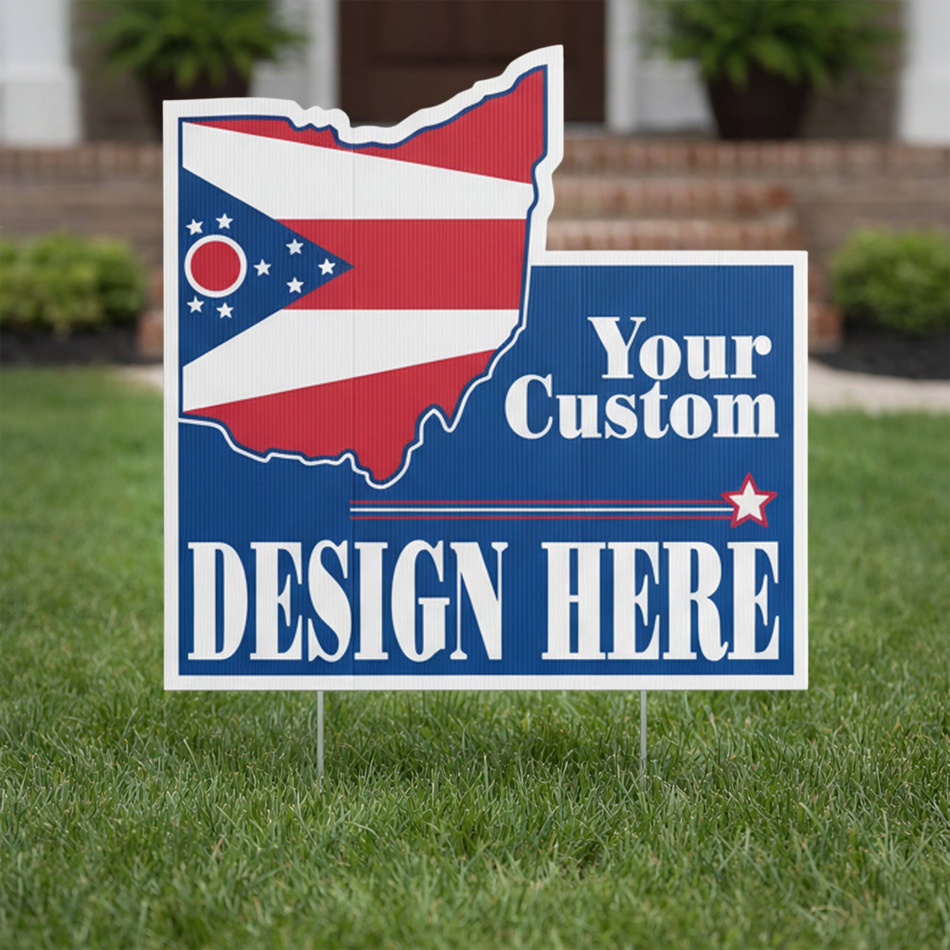 Custom - Ohio - State Shaped Yard Sign