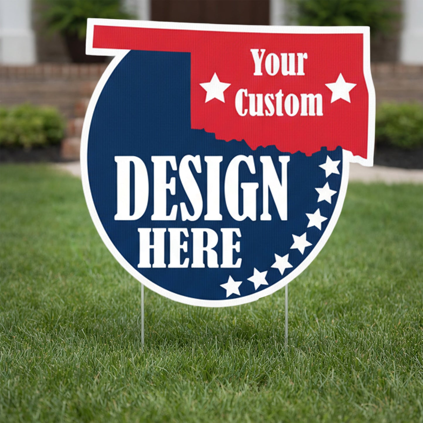 Custom - Oklahoma - State Shaped Yard Sign