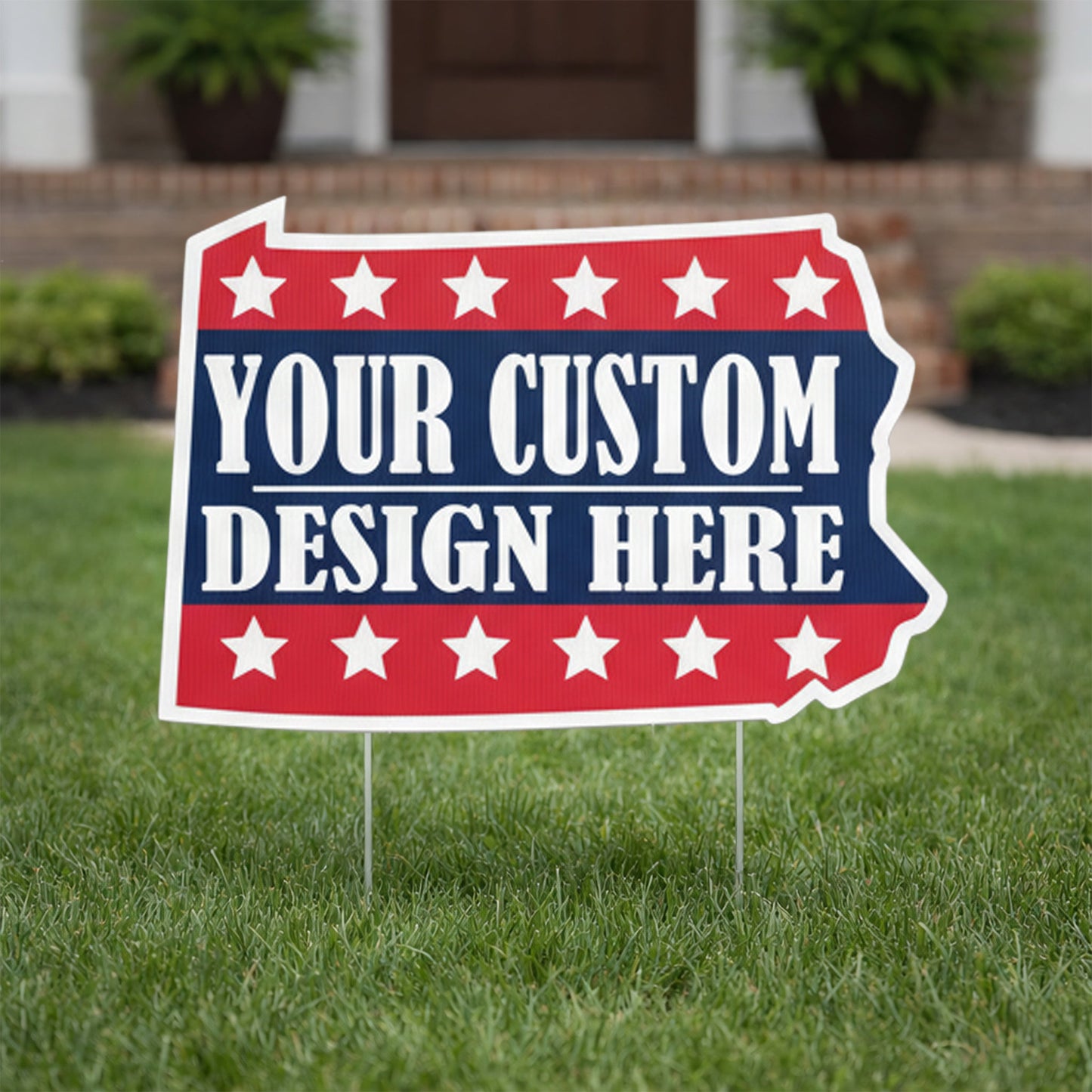 Custom - Pennsylvania - State Shaped Yard Sign