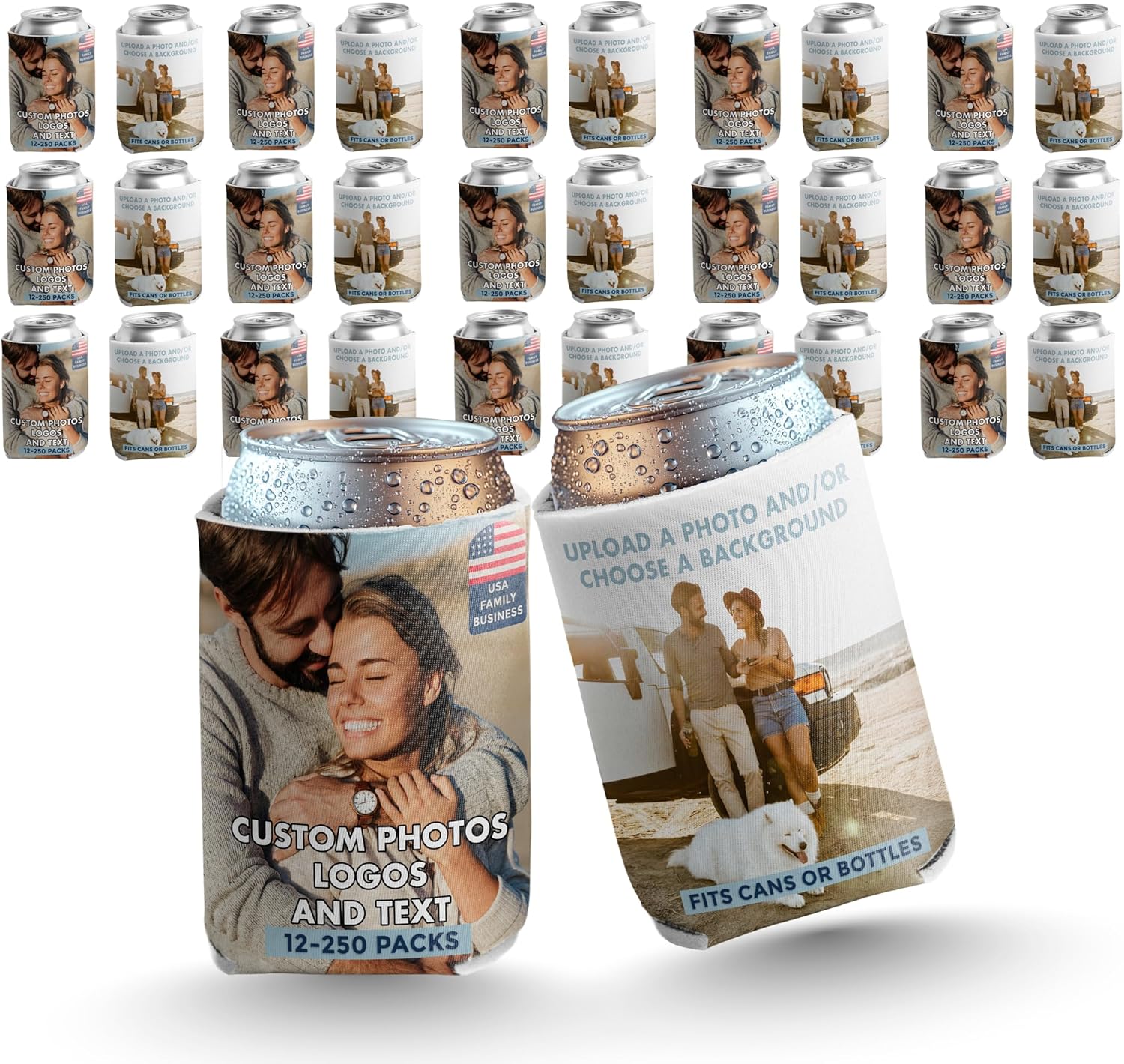 Custom Photo Can Coolers, Logo Can Coolers, Free shipping