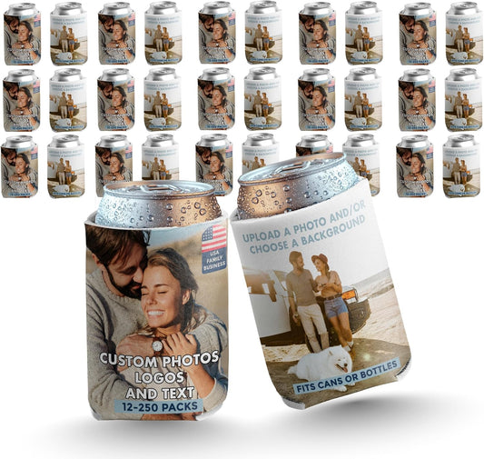 Custom Photo Can Coolers, Logo Can Coolers, Free shipping