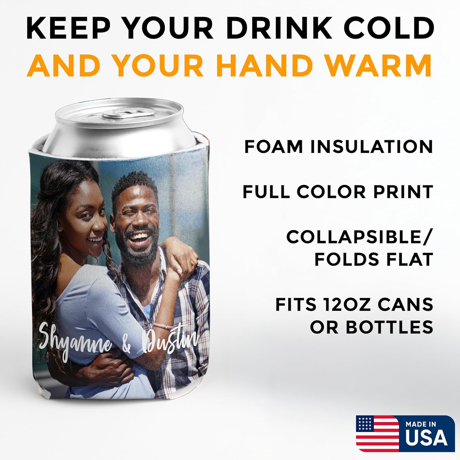 Custom Photo Can Coolers, Logo Can Coolers, Free shipping