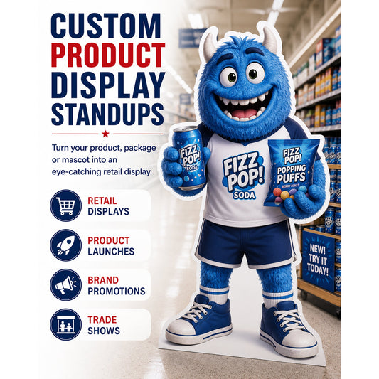 Custom Product Mascot & Retail Display Standup Cutouts