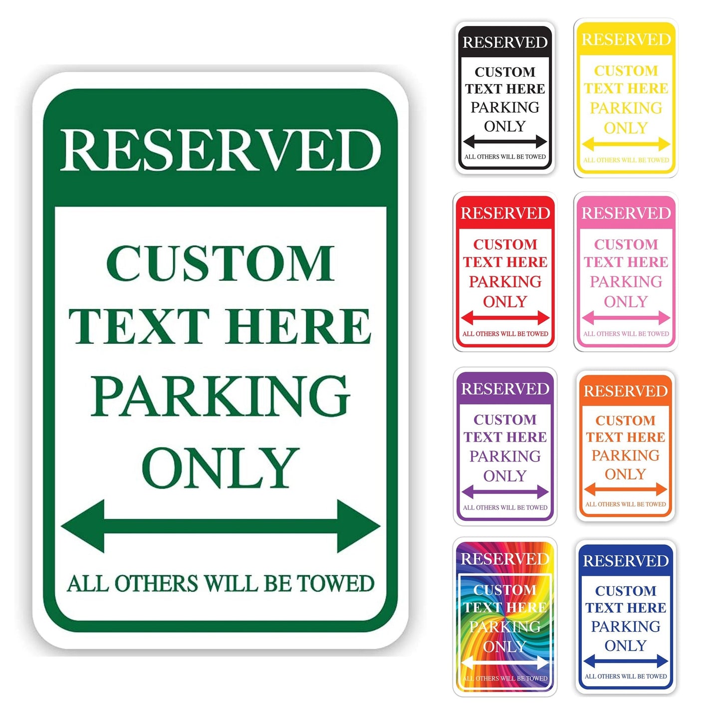 Custom Reserved Parking Aluminum Sign | 12"x 18"