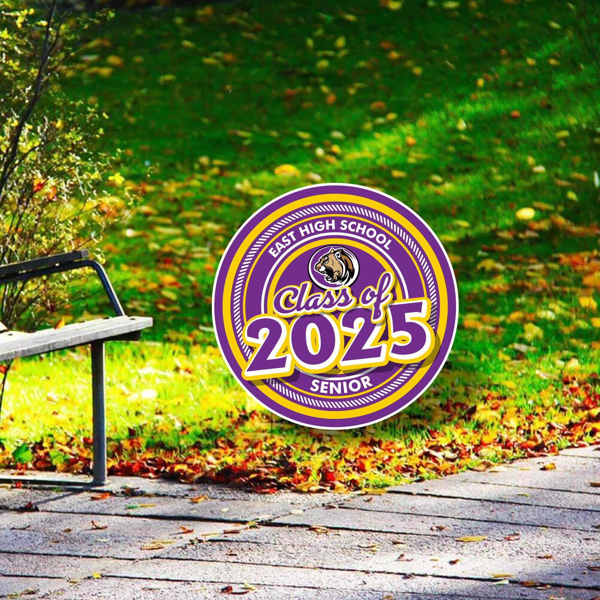 Seniors Text Rond Seniors 2026 Round Yard Signs - Customize for Your School ...