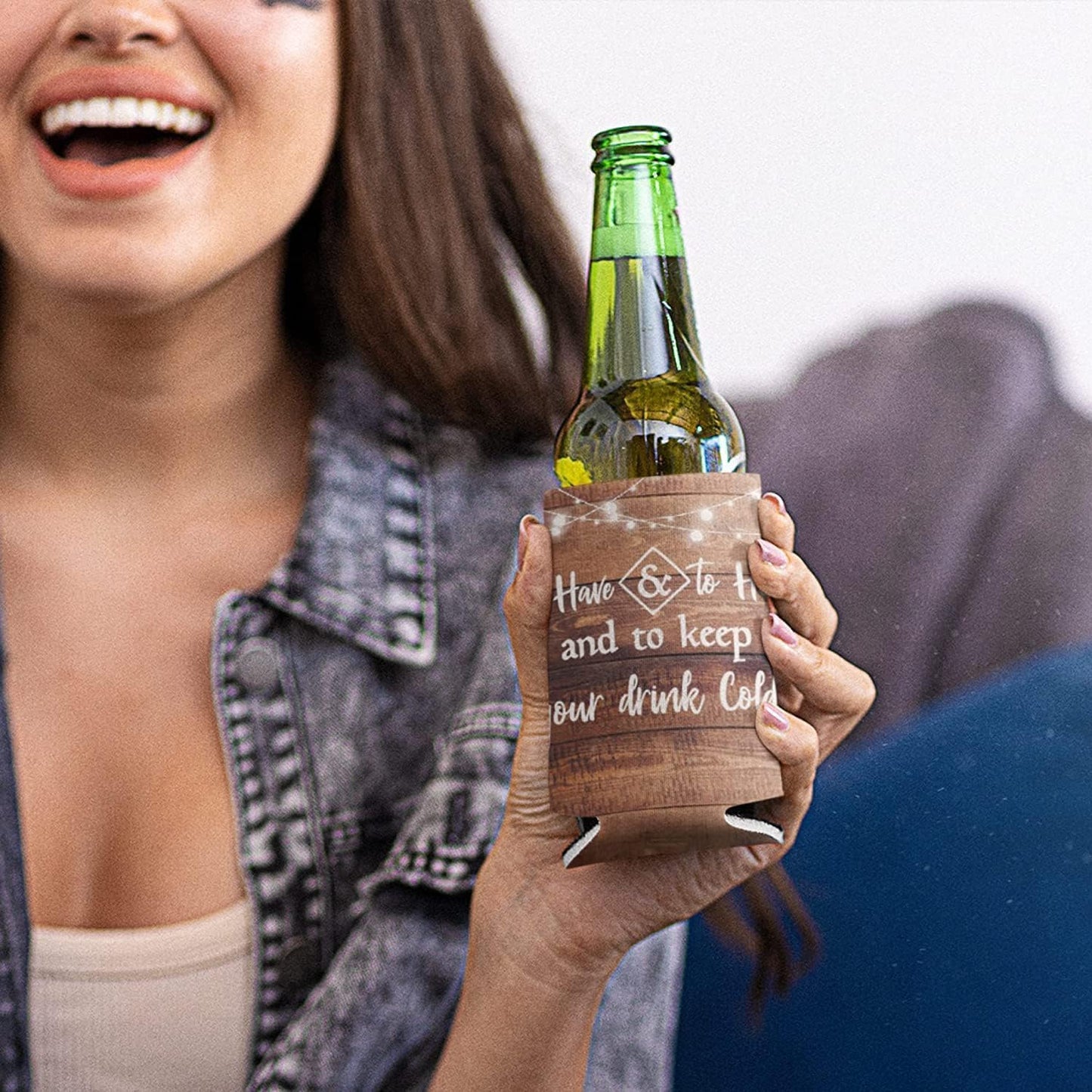 Custom Rustic Wood To Have and To Hold Wedding Can Coolers