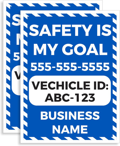 Custom Safety Is My Goal Car Magnets 24x18 Inch (Pair)