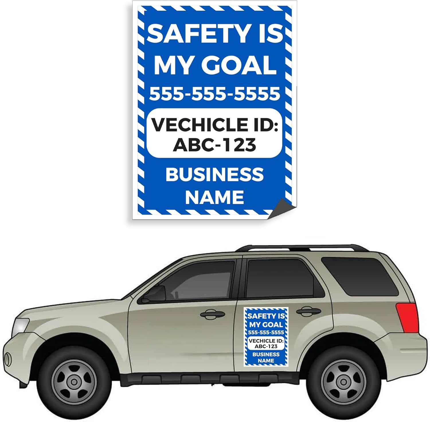 Custom Safety Is My Goal Car Magnets 24x18 Inch (Pair)