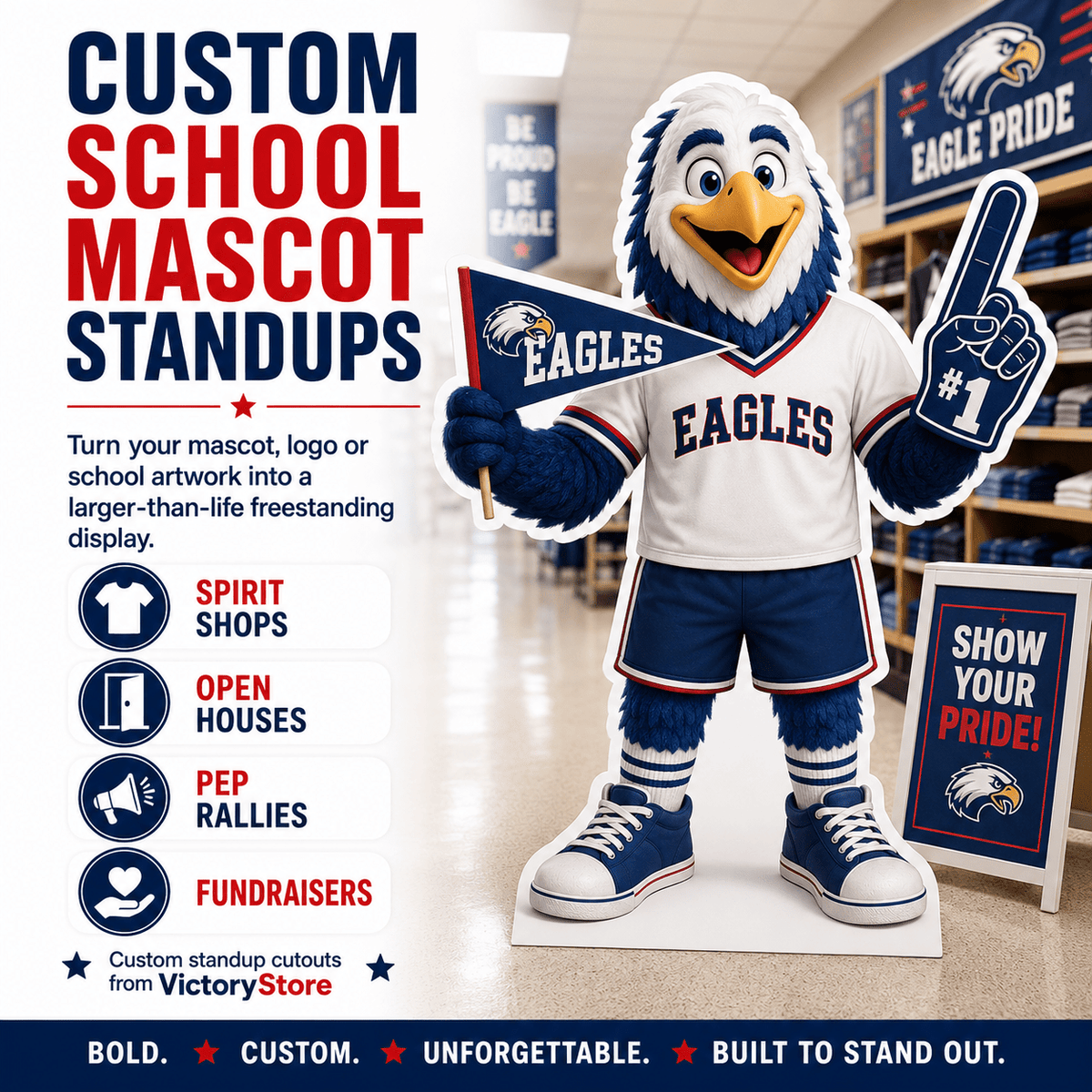 Custom School Mascot Standup Cutouts & School Spirit Displays