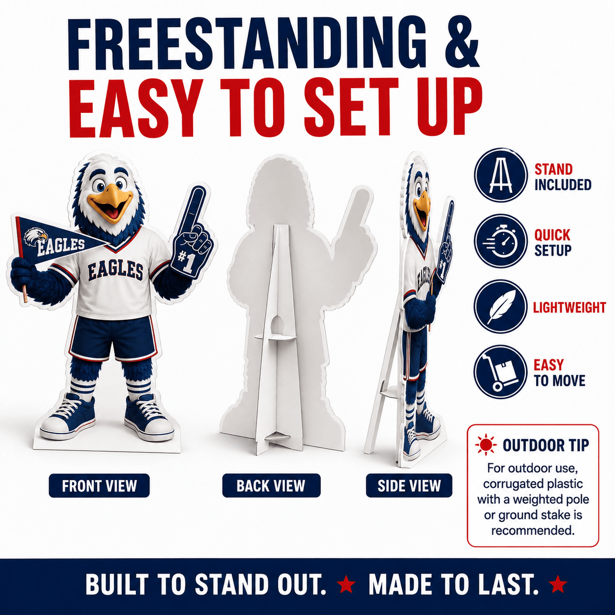 Custom School Mascot Standup Cutouts & School Spirit Displays