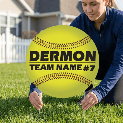 Custom Softball Player Name, Number and Mascot Fence & Yard Signs