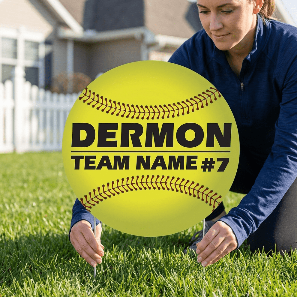 Custom Softball Player Name, Number and Mascot Fence & Yard Signs ...