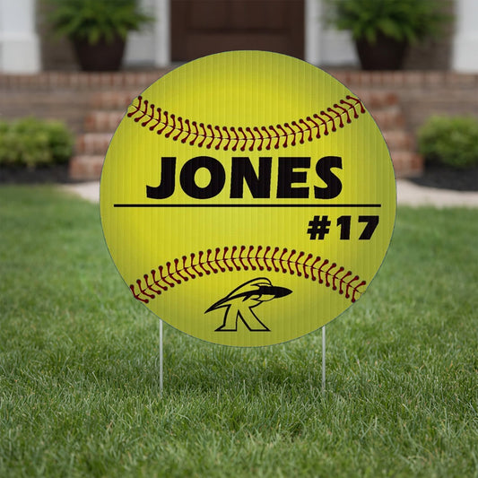 Custom Softball Player Name, Number and Mascot Fence & Yard Signs