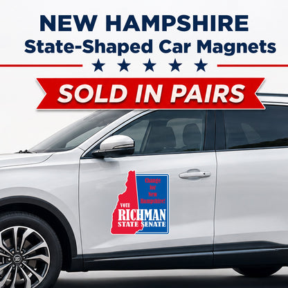 Custom State Shaped Car Magnet (Pair) 22" Magnetic Vehicle Signs by State