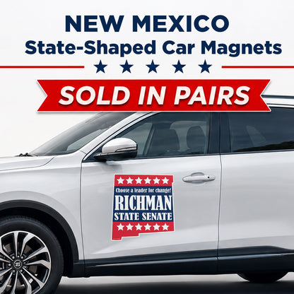 Custom State Shaped Car Magnet (Pair) 22" Magnetic Vehicle Signs by State