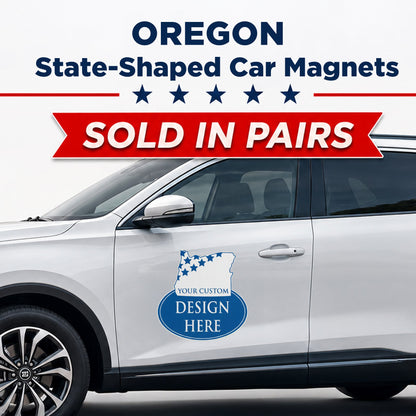 Custom State Shaped Car Magnet (Pair) 22" Magnetic Vehicle Signs by State