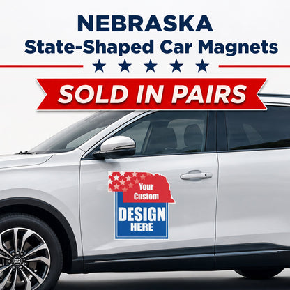 Custom State Shaped Car Magnet (Pair) 22" Magnetic Vehicle Signs by State