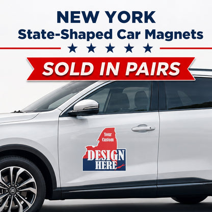Custom State Shaped Car Magnet (Pair) 22" Magnetic Vehicle Signs by State
