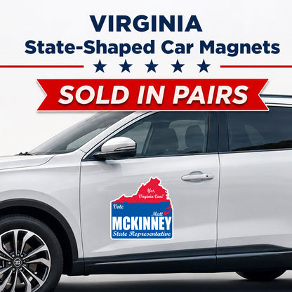 Custom State Shaped Car Magnet (Pair) 22" Magnetic Vehicle Signs by State