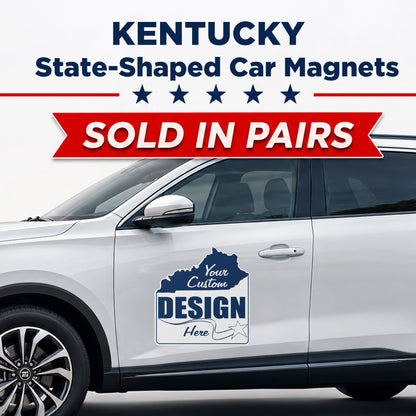 Custom State Shaped Car Magnet (Pair) 24" Magnetic Vehicle Signs by State