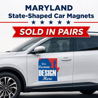 Custom State Shaped Car Magnet (Pair) 24" Magnetic Vehicle Signs by State