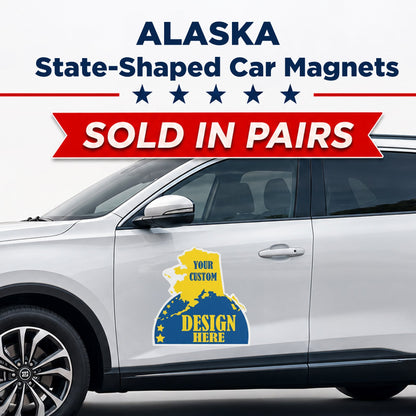 Custom State Shaped Car Magnet (Pair) 24" Magnetic Vehicle Signs by State