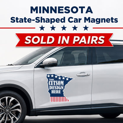 Custom State Shaped Car Magnet (Pair) 24" Magnetic Vehicle Signs by State