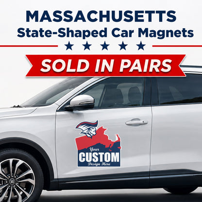 Custom State Shaped Car Magnet (Pair) 24" Magnetic Vehicle Signs by State