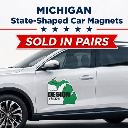 Custom State Shaped Car Magnet (Pair) 24" Magnetic Vehicle Signs by State