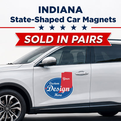 Custom State Shaped Car Magnet (Pair) 24" Magnetic Vehicle Signs by State