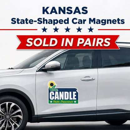 Custom State Shaped Car Magnet (Pair) 24" Magnetic Vehicle Signs by State