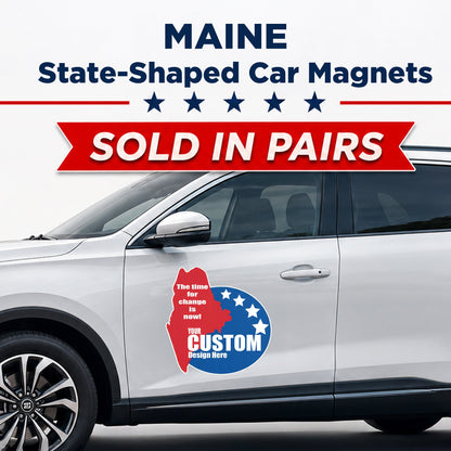 Custom State Shaped Car Magnet (Pair) 24" Magnetic Vehicle Signs by State