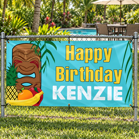 Custom Tiki Birthday Banner