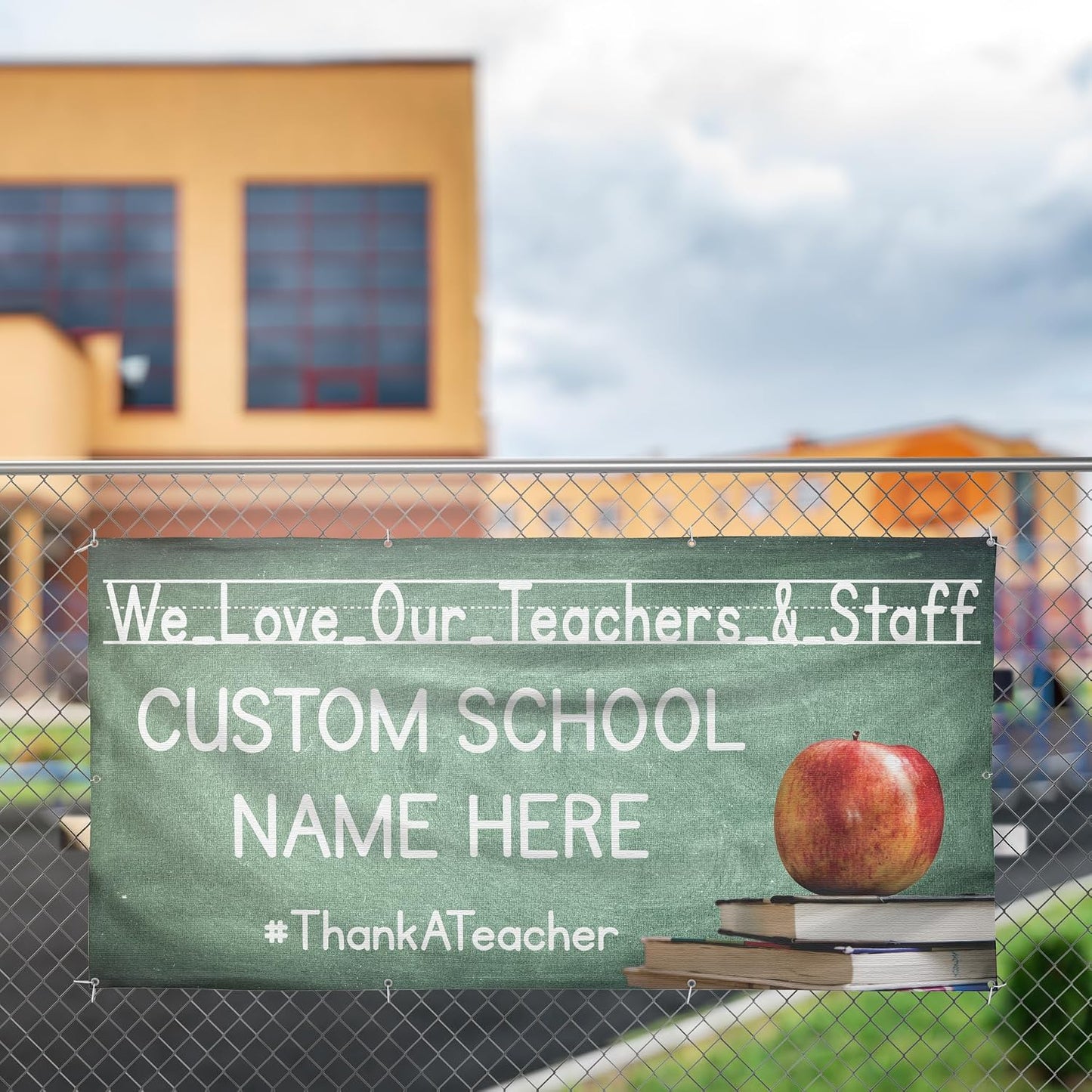 Custom 'We Love Our Teachers' Teacher Appreciation Vinyl Banner
