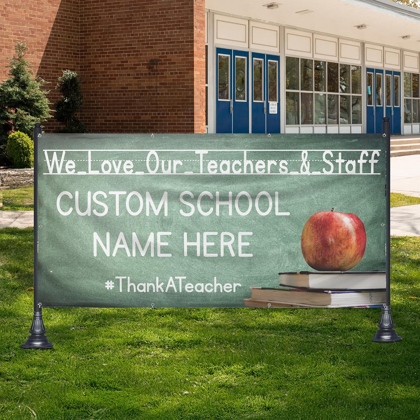 Custom 'We Love Our Teachers' Teacher Appreciation Vinyl Banner