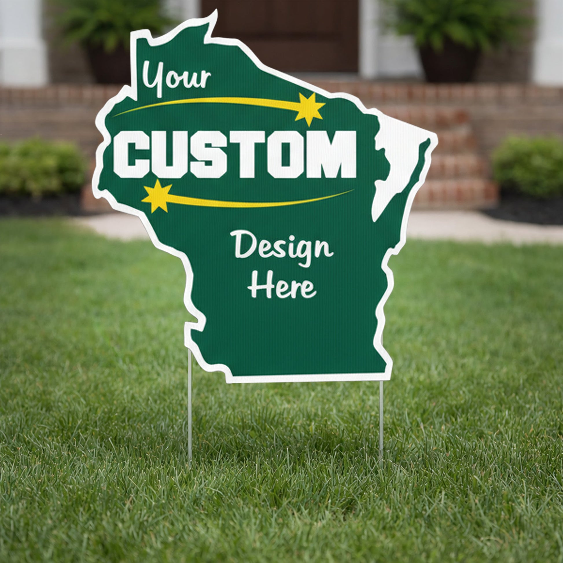 Custom - Wisconsin - State Shaped Yard Sign