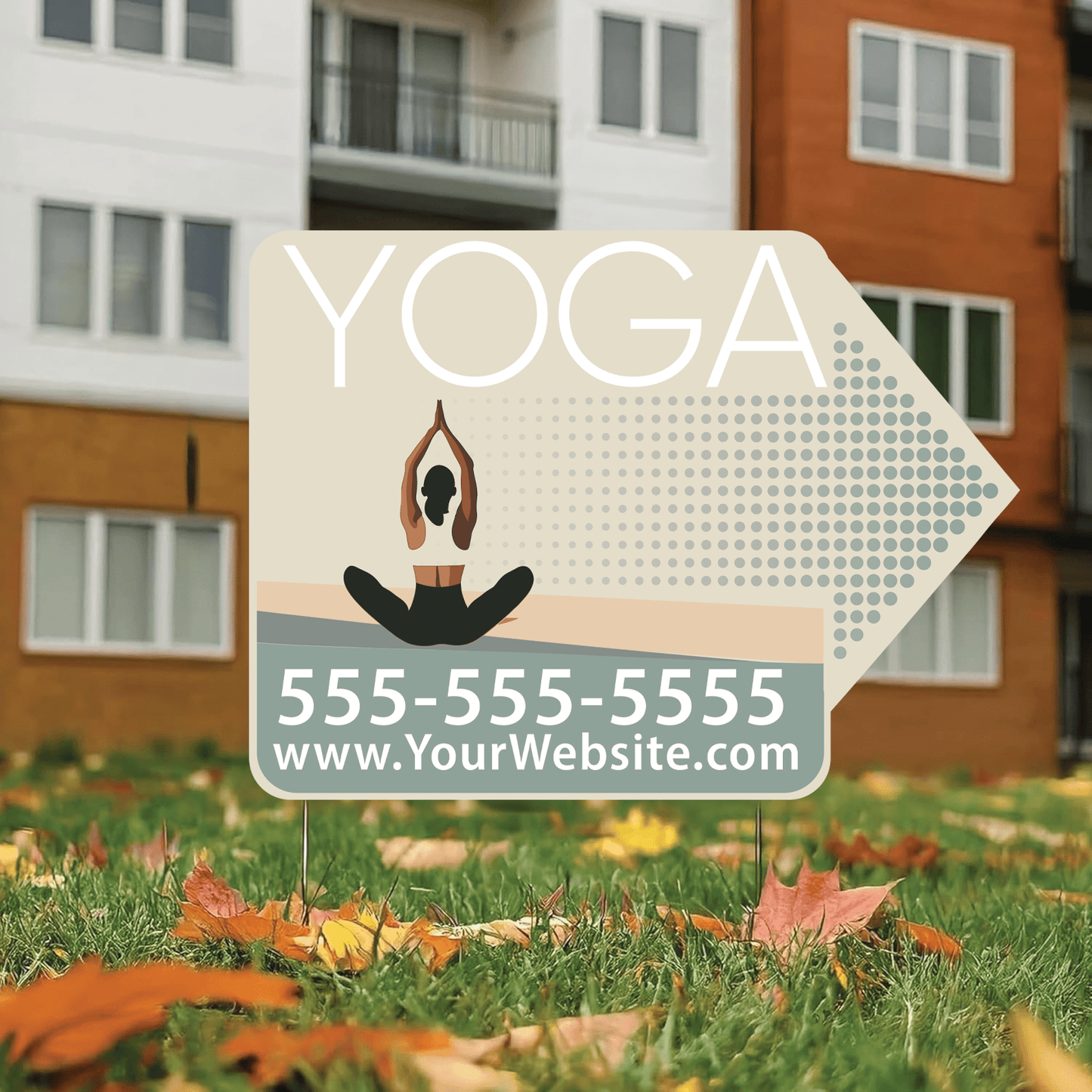 Custom Yoga Directional Yard Signs – 23"x17" | 10 - Pack | 20 EZ Stakes Included