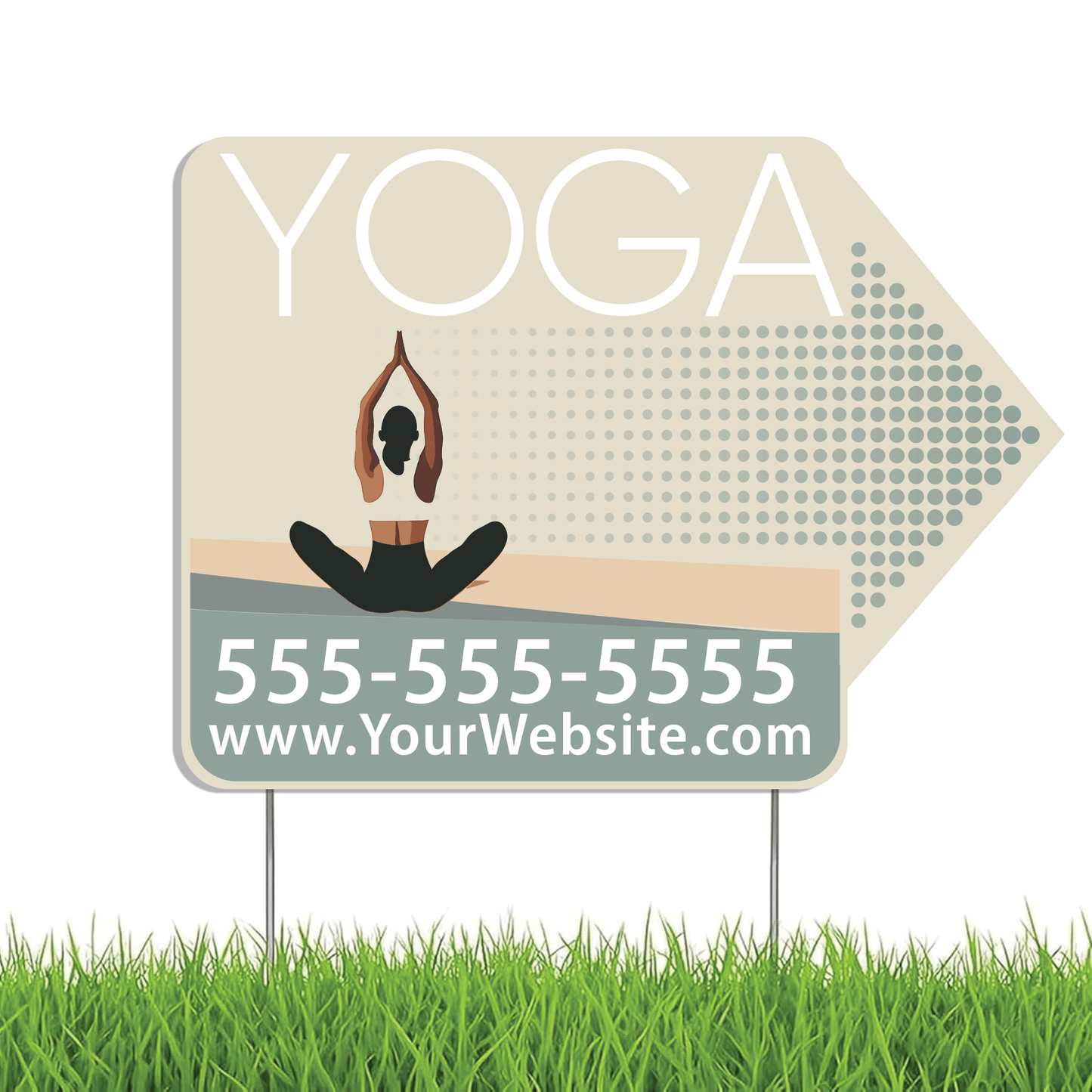 Custom Yoga Directional Yard Signs – 23"x17" | 10 - Pack | 20 EZ Stakes Included