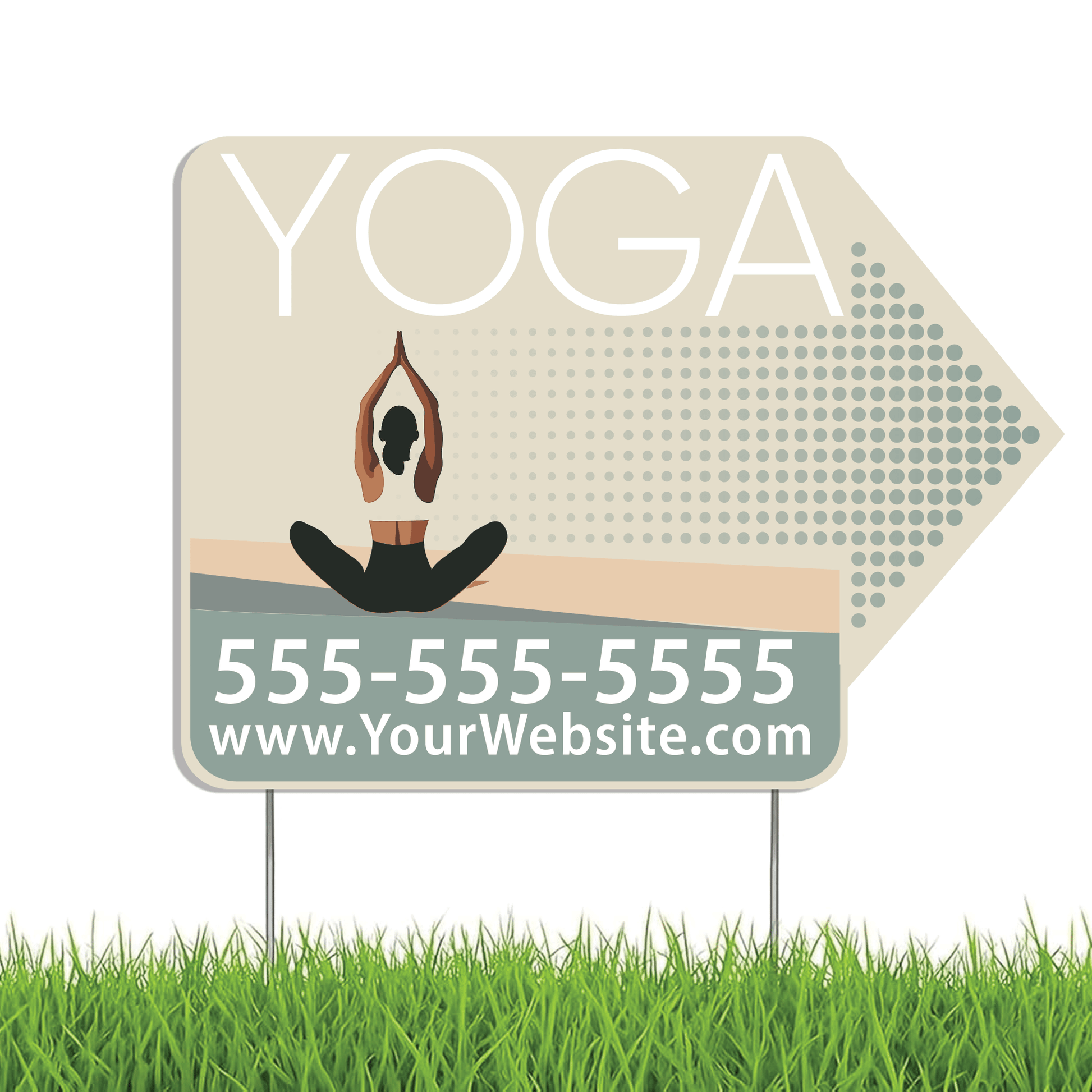 Custom Yoga Directional Yard Signs – 23"x17" | 10 - Pack | 20 EZ Stakes Included