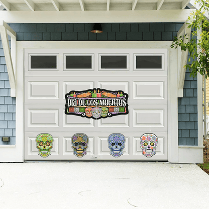 Day of The Dead Garage Door Magnets 8pc Dia de Los Muertos Decorations Set Waterproof Outdoor Sugar Skull Magnets