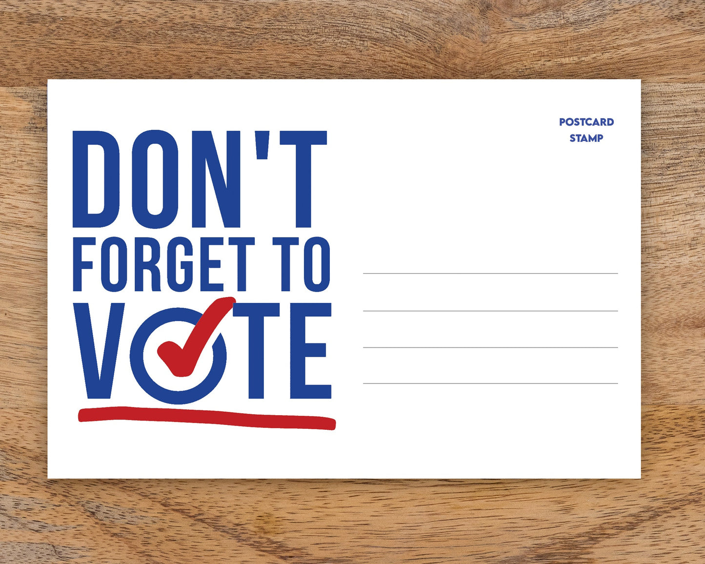 Don't Forget to Vote Postcards - Blank 4x6 Voter Postcards