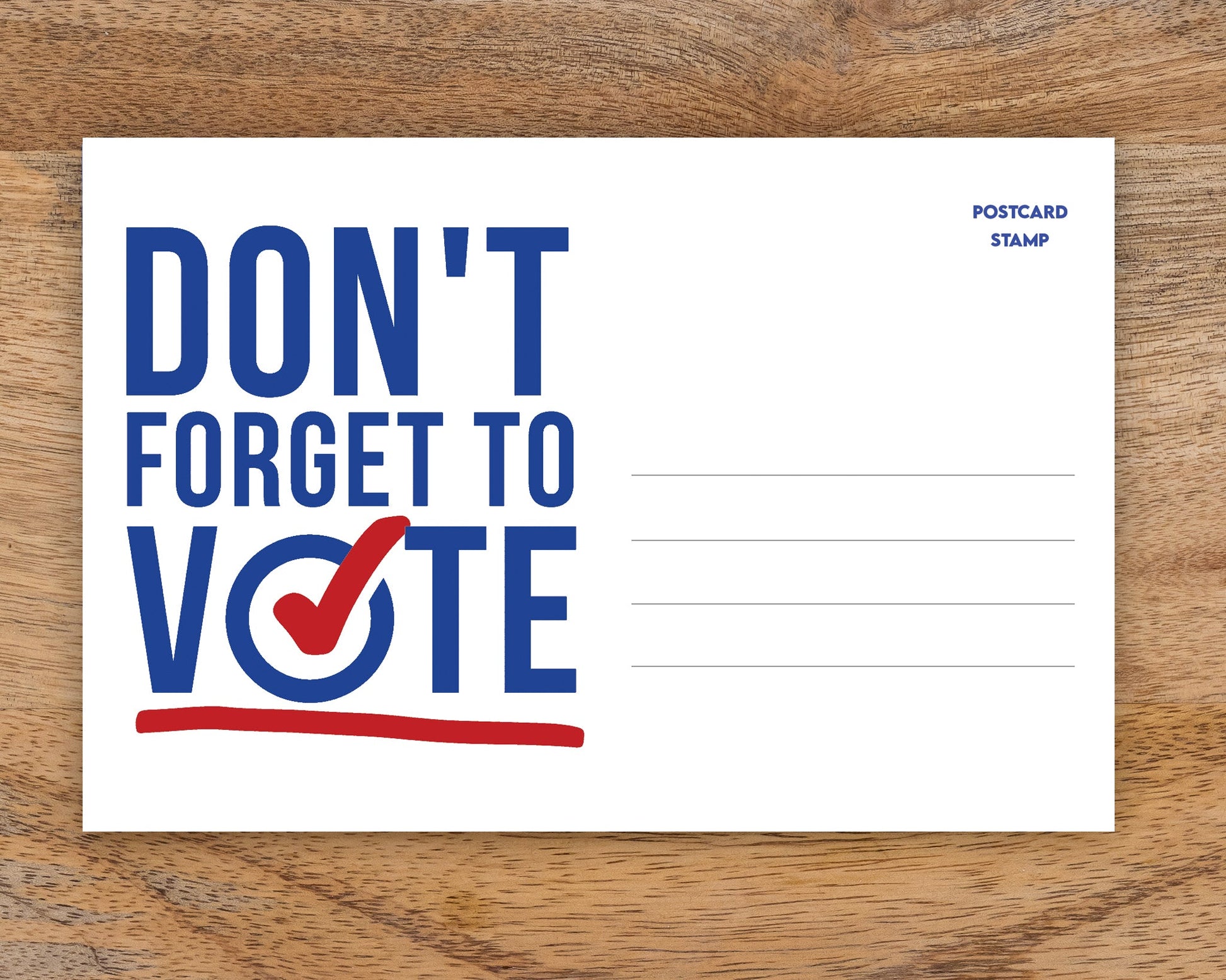 Don't Forget to Vote Postcards - Blank 4x6 Voter Postcards