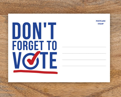 Don't Forget to Vote Postcards - Blank 4x6 Voter Postcards
