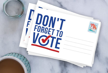 Don't Forget to Vote Postcards - Blank 4x6 Voter Postcards