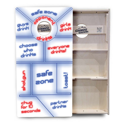Drinking Game White Background Cornhole Boards - Professional Tournament Series